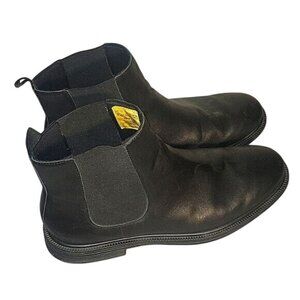 Skechers Work Mens Black Slip-On Chelsea Boots Non-Slip Oil-Resistant Soles Size
